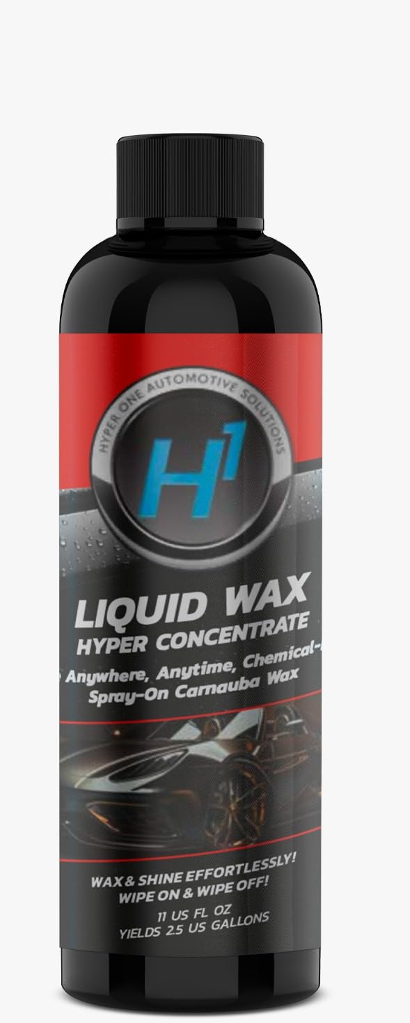 Hyper One Liquid Wax Hyper Concentrate Carnauba Wax, 11 US FL OZ Yields 2.5 US Gallons, Chemical Free Quick and Easy Application
