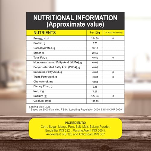 Image of 8AM Corn Flakes Mango 300 Gram (Pack Of 3), Golden Corns & Mango, No Cholesterol, Trans Fat, Artificial Additives, Iron & Calcium, Crunchy & Nutritious Whole Grain Breakfast Cereal