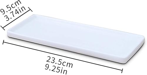 Miniatura 2 de Bandeja de tocador de cerámica rectangular pequeña, bandeja de bañera, organizador de baño, soporte para cosméticos para velas, toallas, plantas,