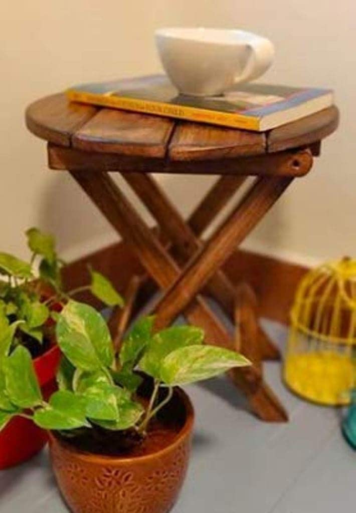 RESHUZ Wooden Multipurpose Folding Rack/Plant Stand Cum Stool/Living Room Side Stand/Wooden Stool/Flower Pot Stand/Vase Stand/Foot Rack (12x12x12 inch) (B07PRQXCP6) Amazon Price History, Amazon Price Tracker