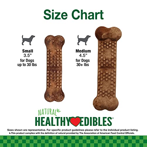 Image of Nylabone Healthy Edibles Natural Dog Chews Long Lasting Meaty Center Beef Flavor Treats for Dogs, Small (12 Count) (Pack of 2)