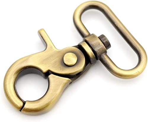 Miniatura 9 de CRAFTMEMORE Ganchos giratorios de metal con cierre de langosta para bolso, acabado de calidad, VTHO, 2 unidades (34 pulgadas, plomo)