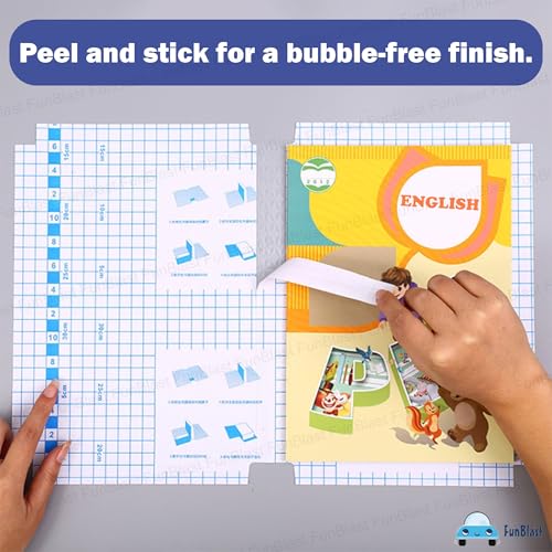 Image of FunBlast Transparent Sticker Book Cover Film - 16K Size -10 Each, Book Biding Cover, Waterproof School Textbook Protective Case Cover, Cut Self-Adhesive Book Cover Sticker (Transparent, 16K)