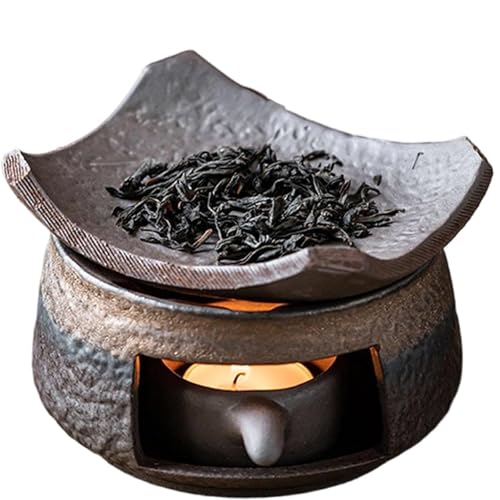 Bruciatore per aromaterapia con cedro e zen, in ceramica, per aromaterapia, bruciatore per oli essenziali e erbe, bruciatore per erbe aromatiche e cedro zen, con lumini, bruciatore per olio per