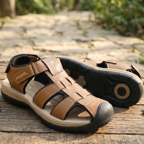 Image of FUEL Commando-1 Comfortable & Outdoor Men's Flexible Fisherman Sandals with Protective Toe Cap