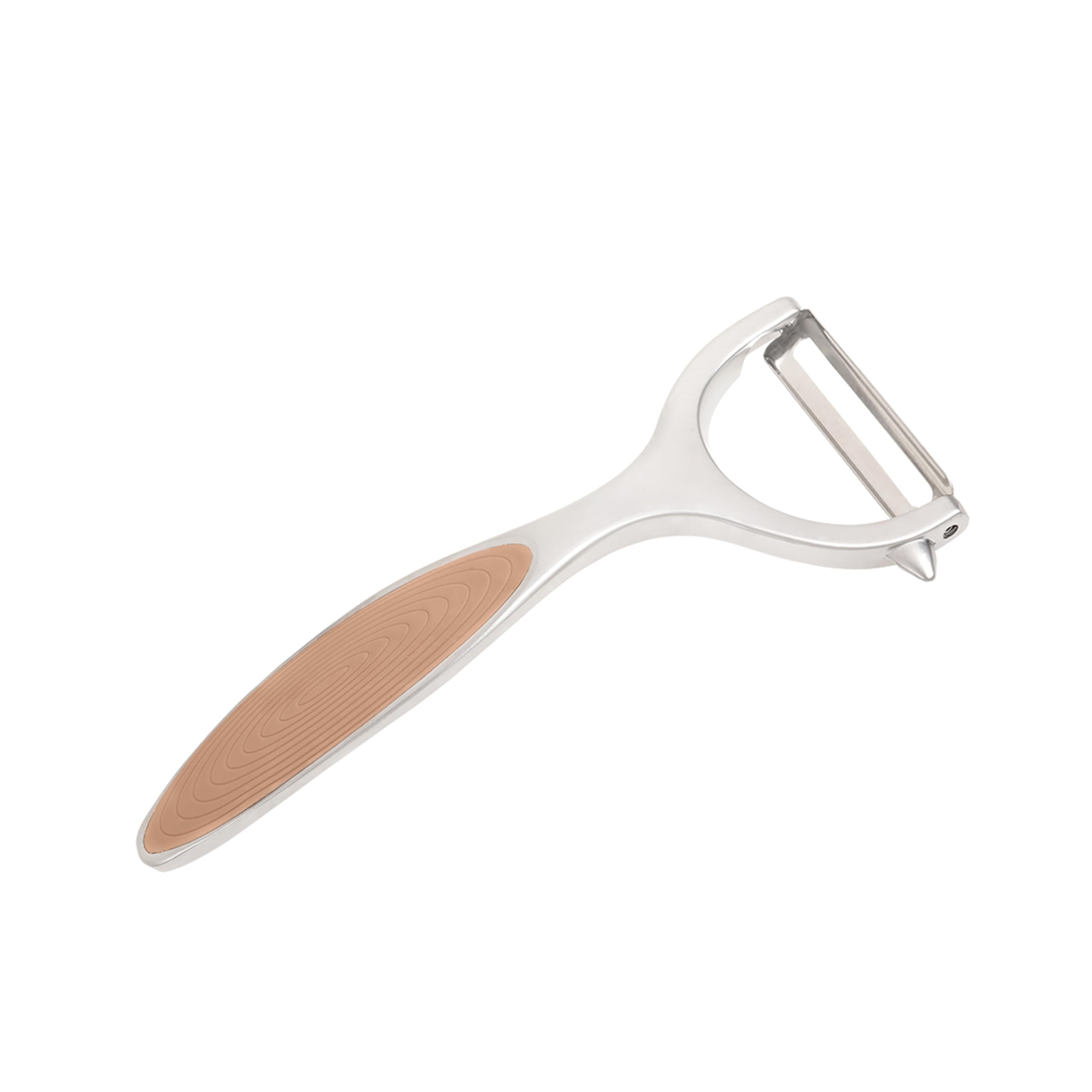 Wiltshire Colour Rush Y-Peeler, Chrome Plated, Anti-Slip Comfortable Soft Grip Handle, Sharp Stainless Steel Blade, Potato Peeler, Fruit, Carrot, Apple, Heavy Duty & Durable, Mocha, 15x6.5x1.2cm