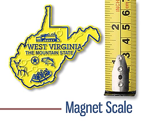 Imán pequeño de estado West Virginia clásico de caucho miniatura 2