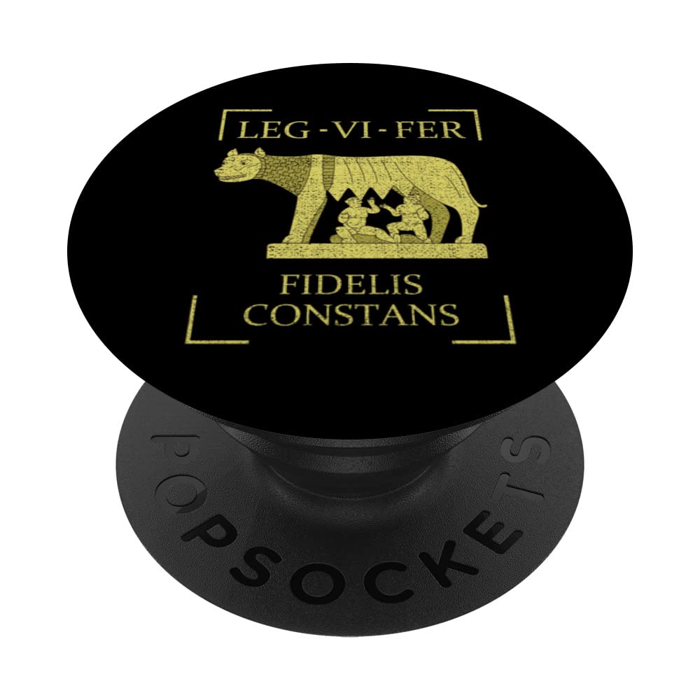 Legio VI Ferrata 6th Roman Legion Empire Pedites Legionary PopSockets Swappable PopGrip, Black