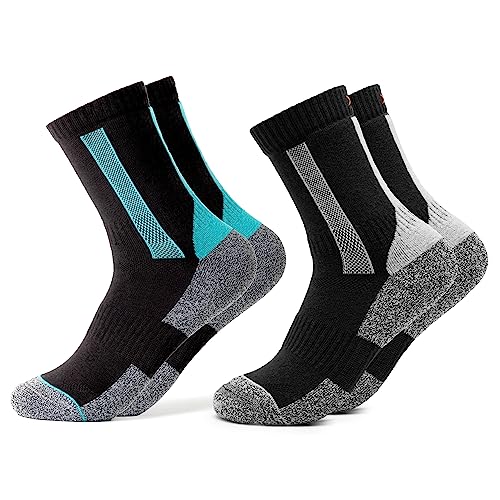 Occulto Wandersocken Damen 2er Pack (Modell: Gerlinde) Hellblau-Schwarz 35-38