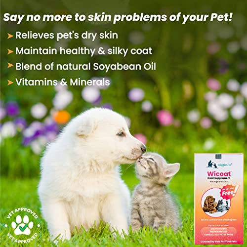 WIGGLES-Wicoat-Dog-Skin-Coat-Supplement-Syrup-Cat-250ml-Multivitamins-Itchy-Dry-Skin-Care-Treatment-Sardine-Fish-Oil-Flaxseed-Oil-Soybean-Oil
