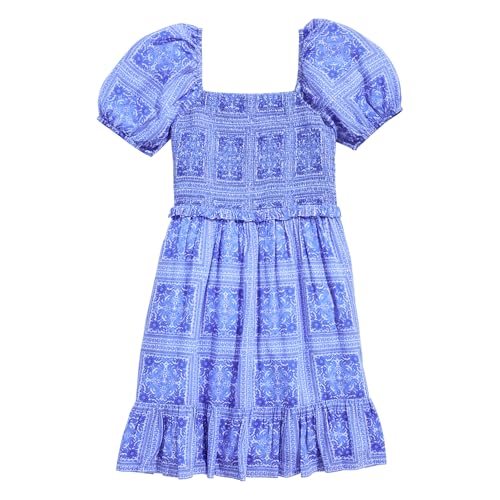 vineyard vines Girls' Clip Dot Smocked Puff Sleeve Dress2