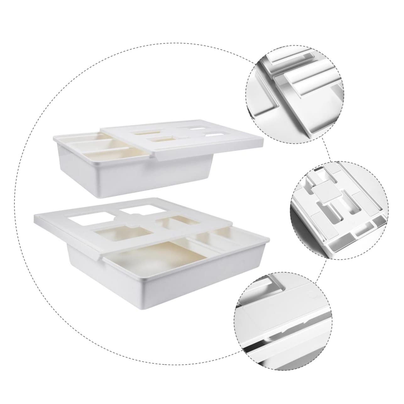 Gadpiparty 2pezzi Sottotavolo Estraibile in Materiale Di Portapenne Invisibile Per Organizzazione Cancelleria Articoli Per Ufficio Per Cellulare Cavo Usb Appunti e Altri Oggetti