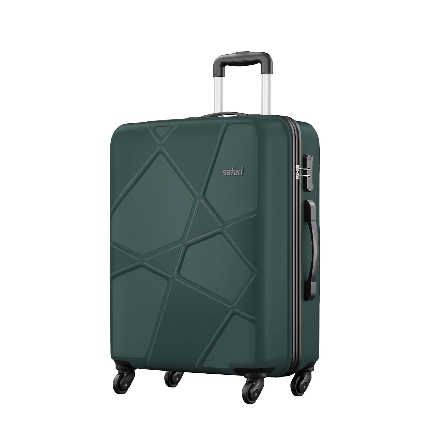 Safari Pentagon 75cm Large Checkin Trolley Bag Hard Case Polypropylene 4 Wheels 360 Degree Wheeling System Luggage, Travel Bag, Suitcase for Travel, Trolley Bags for Travel, Dusk Green
