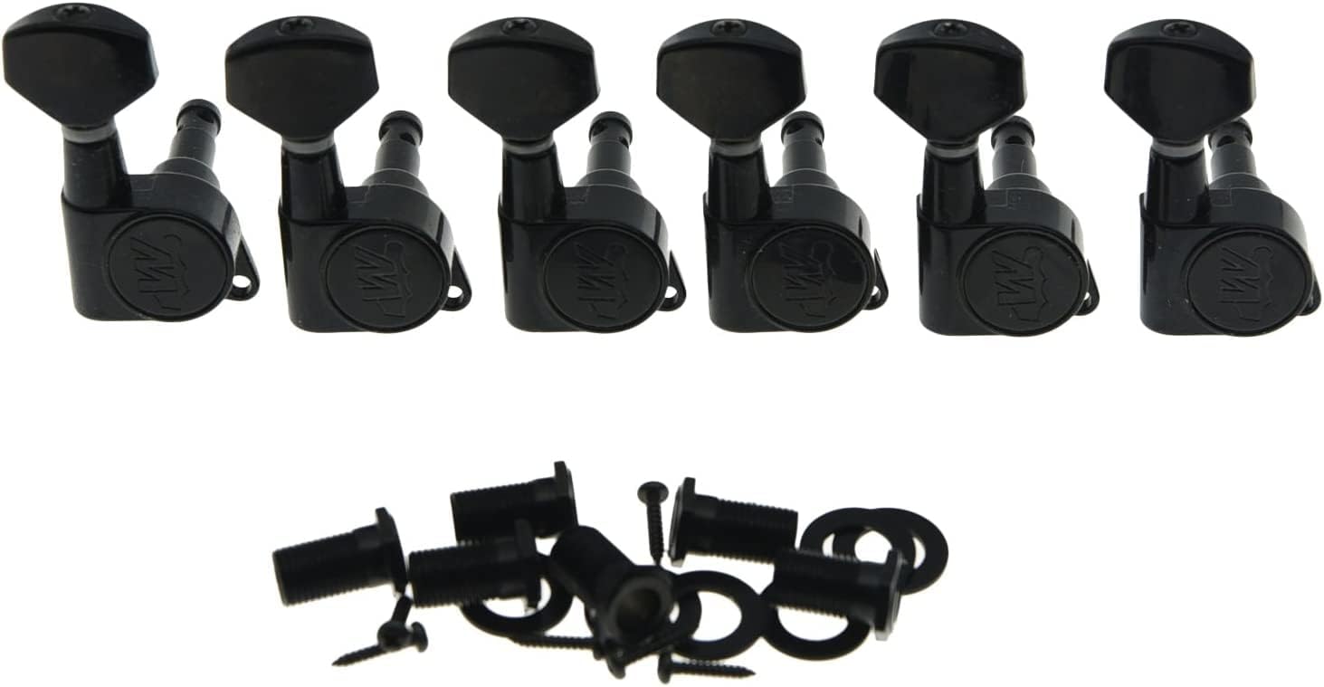 Wilkinson 6 Inline Black E-Z Post Guitar Tuners Tuning Keys for Strat Tele