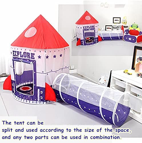 Floving 3 In 1 Kids Play Tent Crawl Tunnel and Ball Pit Child Playhouse Tent with Basketball Hoop - Image 3