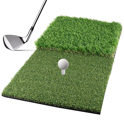 ZONJIE Tappetino da golf 60 x 30 cm, antiscivolo, sostituibile, portatile, 2 in 1, per allenamento all'aperto/interno