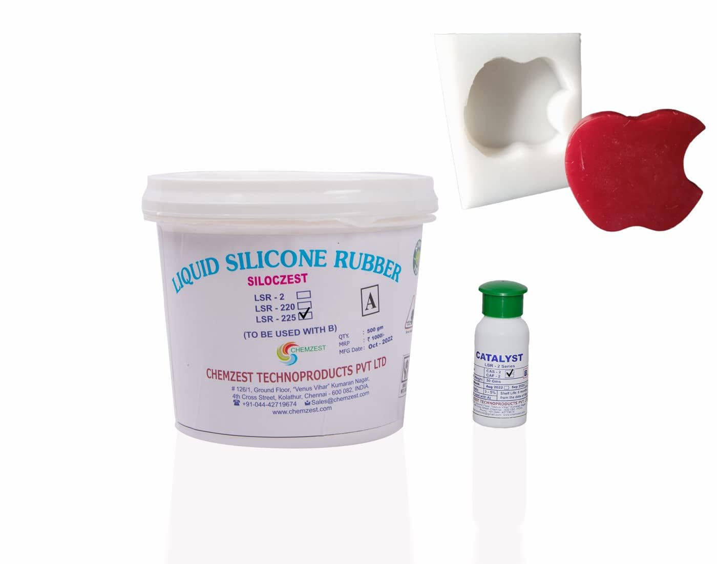 Lsr225 Liquid Silicone Rubber Brushing Grade For Artificial Stone, Wood Mold Making Applications (Lsr 225 Fast - 500gms), White
