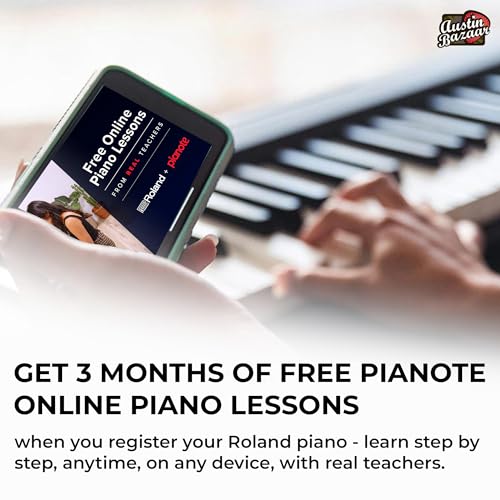 Image of Roland FP-10 88-Key Digital Piano Bundle with Sustain Pedal, Cover, Cable, Online Piano Lessons, Austin Bazaar Instructional Video and Polishing Cloth