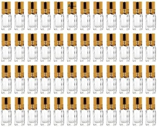 Hunky Dory 48pcs 3ml Empty Reusable Essentail Oil Roll on Glass Bottles For Beauty Use