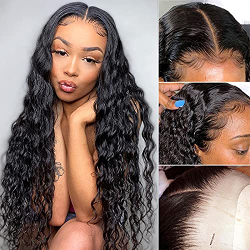 Water Wave Transparent Lace Front Wigs pre plucked with baby hair Curly Lace