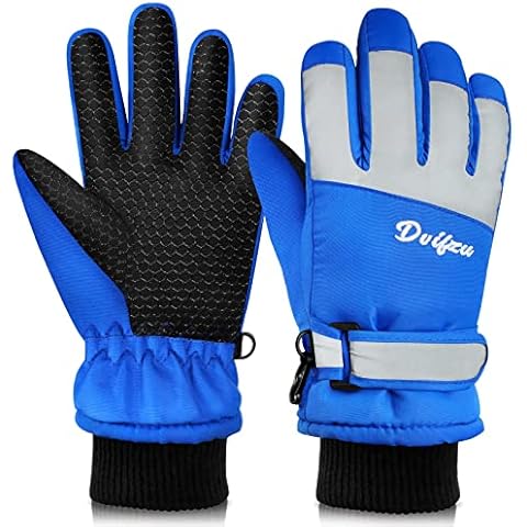 Dvifzu Skihandschuhe Kinder Wasserdicht, Winterhandschuhe Kinder Warme Cover