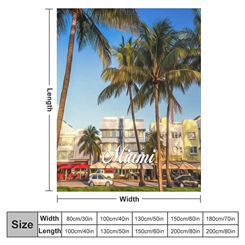 Couverture en flanelle Miami douce pour soirées canapé et camping