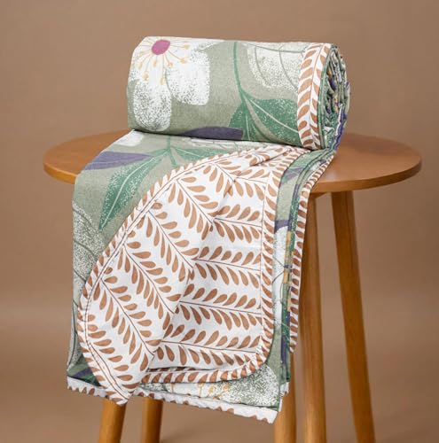 Image of HOMEKART Super Soft Cotton Printed Dohar |AC Blanket| Quilt /Duvet for Single Bed 60x86in, 250 GSM -Value Pack Bulk Bedding Set for Hotels, Hostels, PGs & Wholesale Ideal for Diwali Gifting- Pack of 15