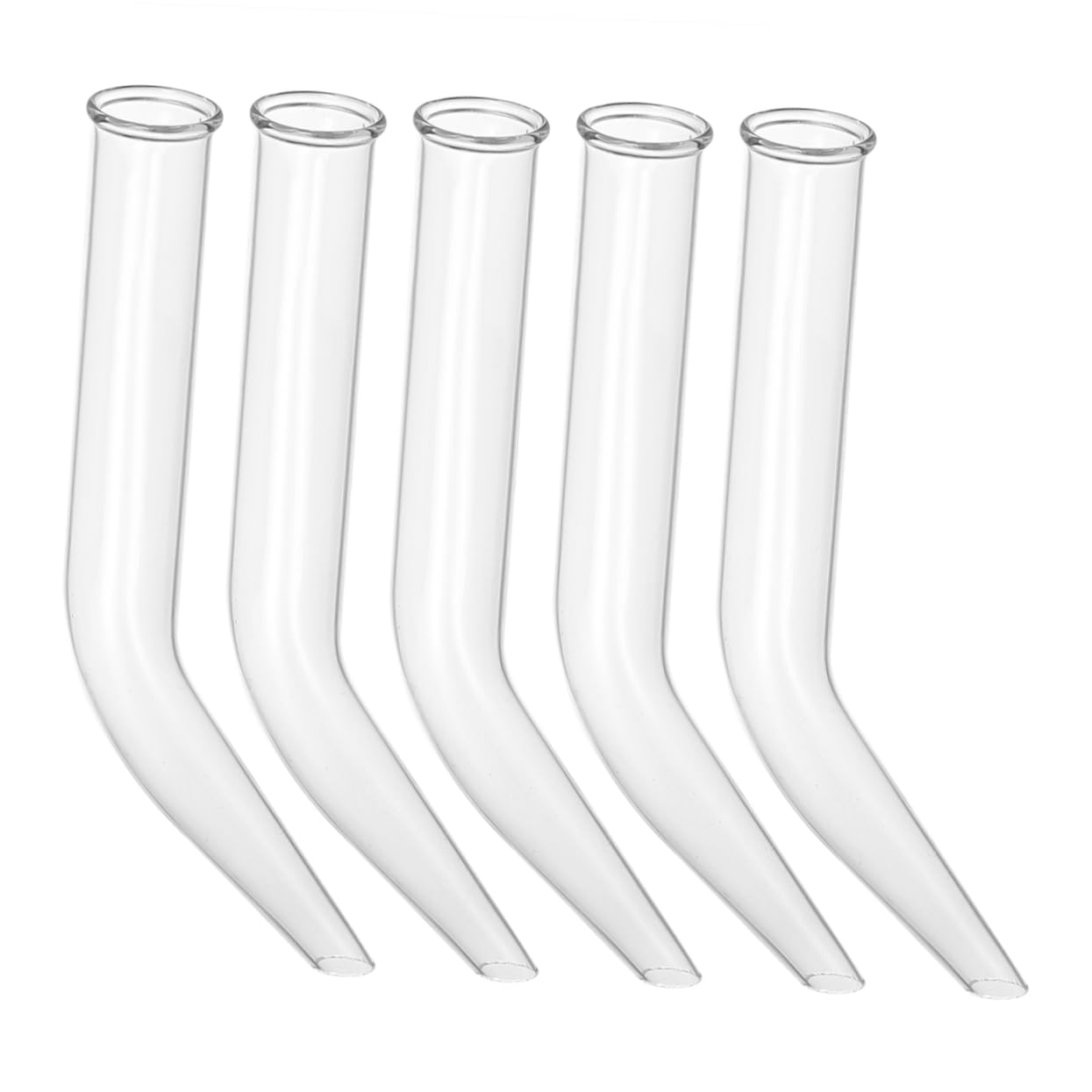 OKUMEYR 5pcs Glass Transparent Horn Tube Distillation Tube Portable Ox Horn Tube Laboratory Teaching Equipment Laboratory Teaching Educational Instrument Transparent Distillation Tube