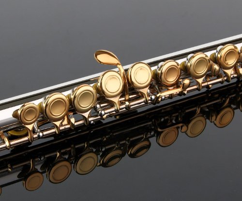 Image of Glory Closed Hole C Flute With Case, Tuning Rod and Cloth and Gloves, Nickel /Laquer