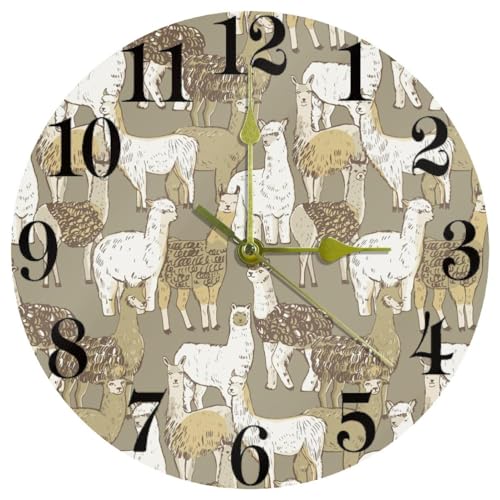 Horloge murale lama silencieuse à quartz anti-tic-tac pour un sommeil paisible - 2