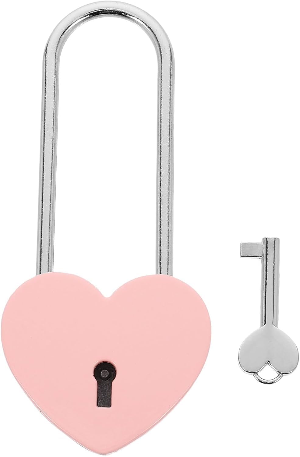 Heart Shaped Padlock, Mini Metal Lock with Key Padlock Couple Wishing Lock for Jewelry Storage Box Diary Book Wedding Lovers Pink