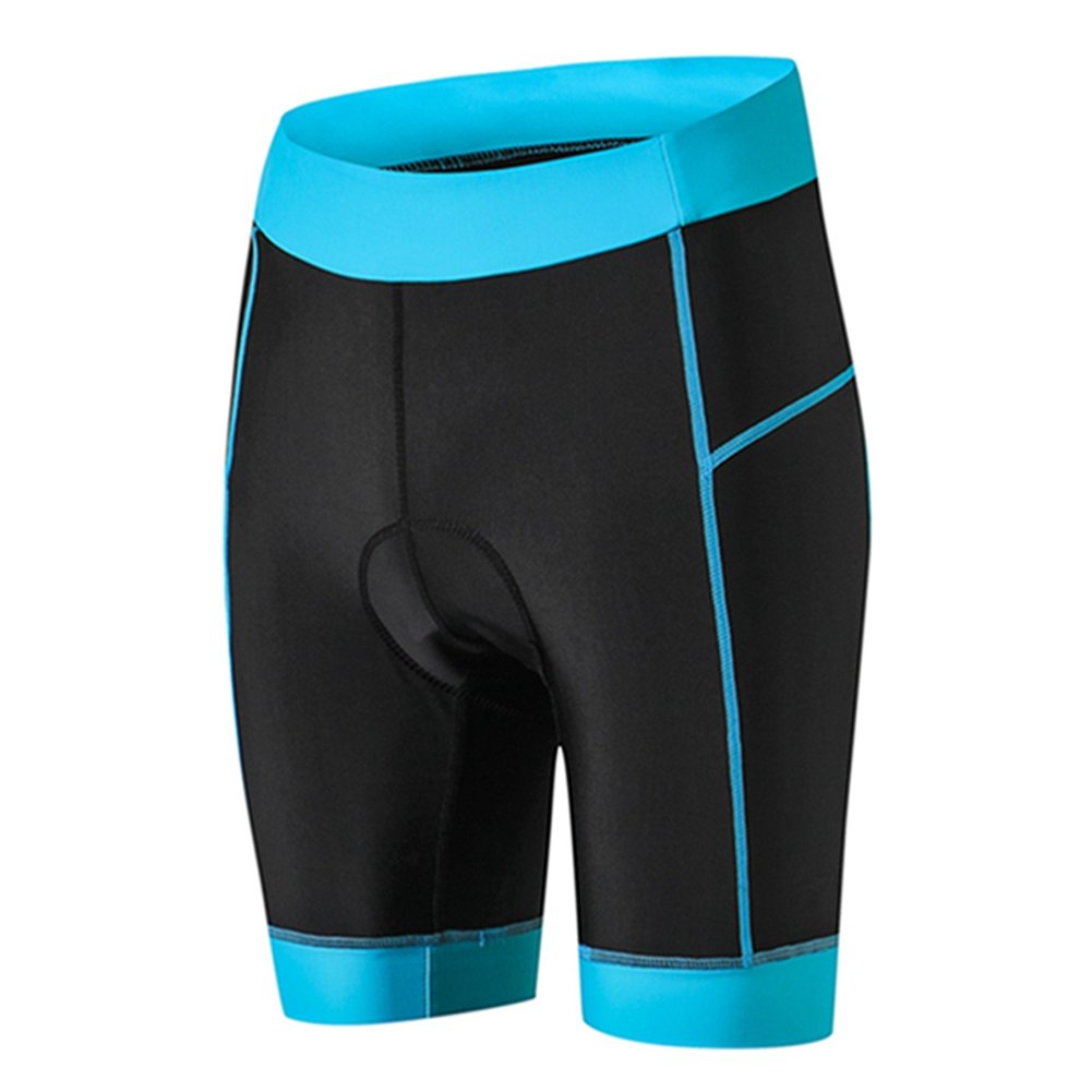 Women's Cycling Shorts 3D Padded MTB Cycling Tights Bicycle Bike Half Pants Reflective Breathable Black Light Blue Size XXXL