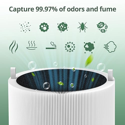 1 Pack 211i Max Replacement Fil-ter Compatible with BLUEAIR Blue Pure 211i Max Air Pur-ifier, Ture HEPA & Activated Carbon Replacement Fi-lter