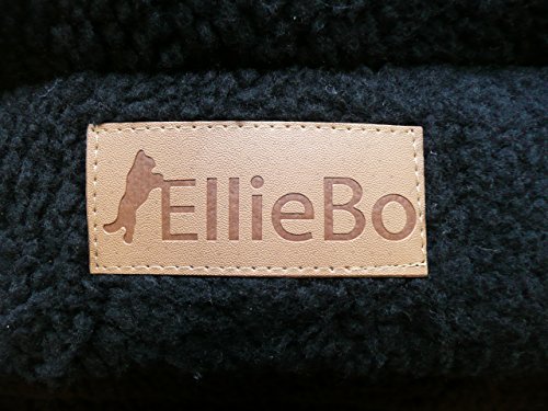 Ellie-Bo Hundebett aus Sherpa-Fleece, schwarz, geeignet für Hundekäfig mit 76 cm