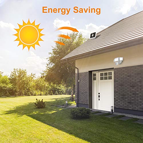 LEPOWER 1600LM LED Solar Security Lights Motion Outdoor, Super Bright Solar Motion Sensor Light, 5500K White Light, IP65 Waterproof Flood Light with 3 Adjustable Head for Yard, Garage