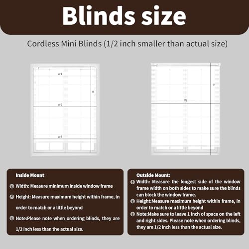 Mini persianas inalámbricas de vinilo blanco 1x72 horizontales para ventana interior 7