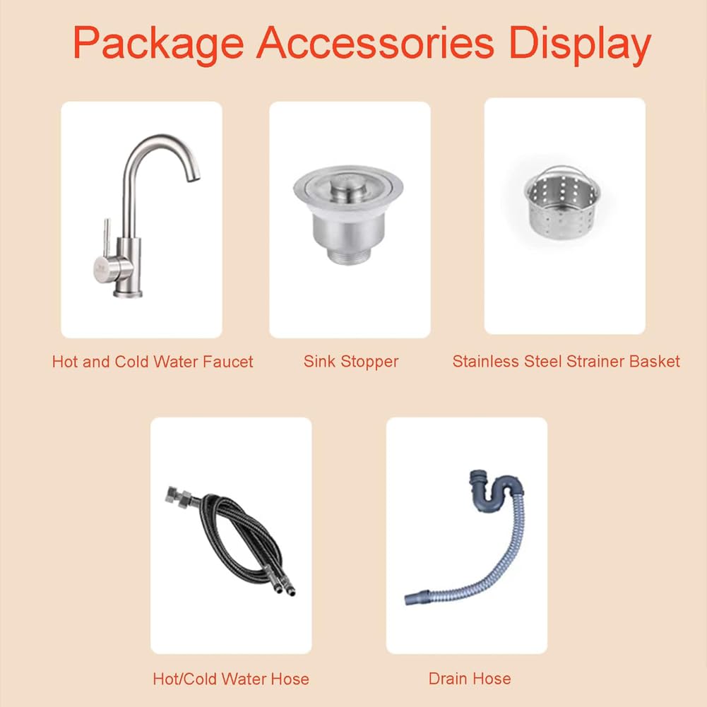 ZTGL Lavabo de Pie, Mueble de Baño Pequeño con Lavabo de Acero Inoxidable, Moderno Muebles de Baño Lavabo Estilo Industrial Diseño de Hierro Forjado Lavamanos Pedestal,Plata