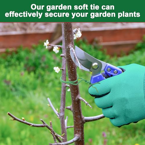Gartendraht,weiche Pflanzendrehbinder-Drähte,Grün Pflanzendraht Weich Gartendraht Dicke Bindedraht Gummiert für die Gartenarbeit Kletterpflanzen, Weinreben, Sträucher und Blumen(Grün,3.5mm*25m)