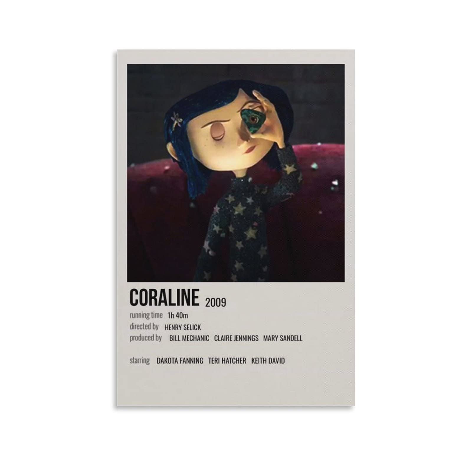 ief Movie Posters for Room Aesthetic 90s Coraline Canvas Art Poster and Wall Art Picture Print Modern Family Bedroom Decor Posters 08x12inch(20x30cm)