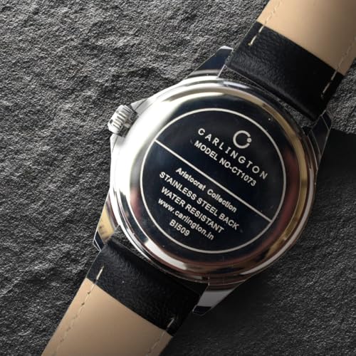 Image of Carlington Aristocrat Series Analog Day & Date Watches for Men with Premium Leather Strap - CT 1073