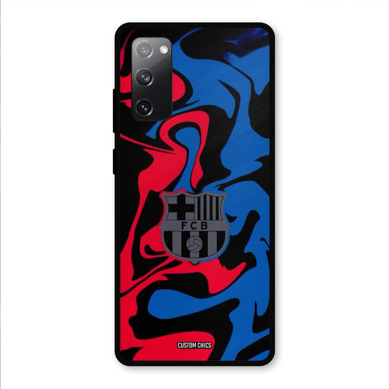 Image of PrintShield FC Barcelona Comic Back Cover for Samsung Galaxy S20 FE, Shockproof Printed Phone Case with Soft TPU Sides & Anti-Slip Grip