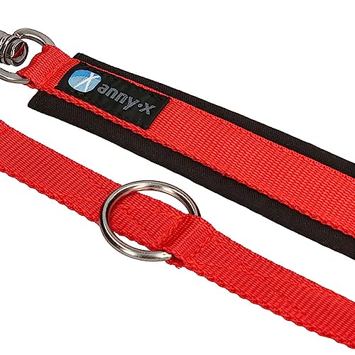 anny-x teilgepolsterte Führleine Classic Bolt Fun schwarz rot 3m