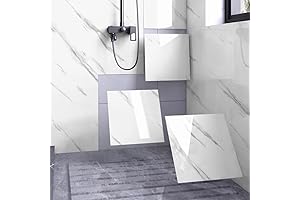 Waterproof Peel and Stick Bathroom Tiles: 11.8" Marble Wall Panels