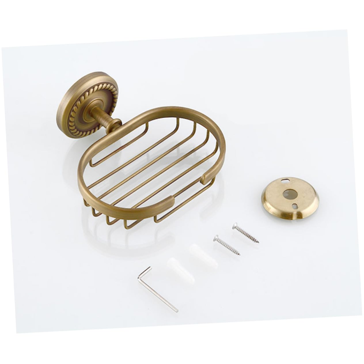 Portasapone da Parete in Ottone Oro Design a Rete e Viti Nascoste