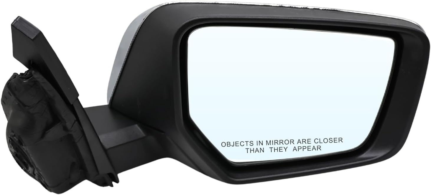 Chrome Passenger Side Mirror Assembly 12 Pins Compatible with Impala 2014-2020 w/Heated & Turn Signal & Memory and Puddle Light Manual folding 22936936PFM GM1321460 (12 pins)