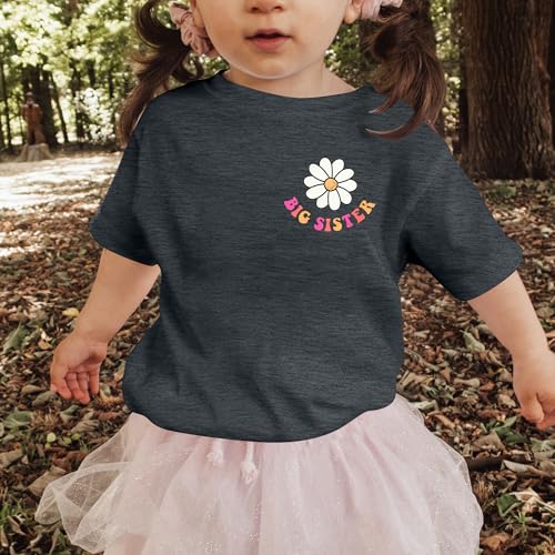 LOTUCY Big Sister Shirt for Toddler Girls Cool Big Sis Club Tshirt Promoted to Big Sister Announcement Outfits2