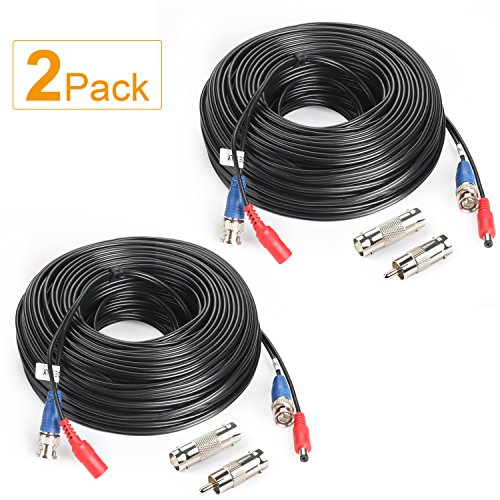SHD 2Pack 100Feet BNC Vedio Power Cable Pre-Made Al-in-One Camera Video BNC Cable