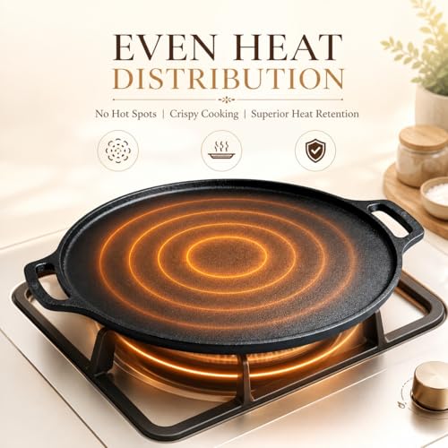 Image of Omichef Premium Cast Iron Tawa for Dosa & Chapathi