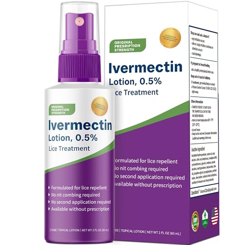 QIFEISHANKA Ivermectin Lotion 0.5% Formulated for Lice Treatment No Head Combing Required & Just One Application Will Done 2 oz