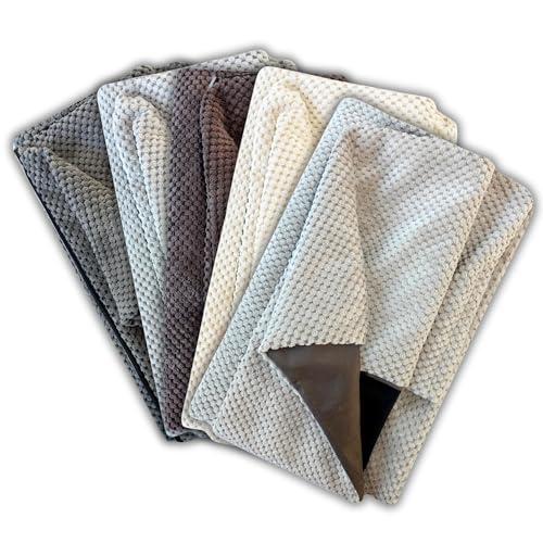 4L Textil Teo Kuscheliges Hundebett Bezug abnehmbar und waschbar Hundekorb mittelgroße Hunde Hundekissen flauschig Hundekörbchen Hundesofa (Ersatzbezug(100x80 cm), Beige)